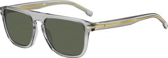 HUGO BOSS Mens 1599 56 KB7 Sunglasses - Silver - One Size