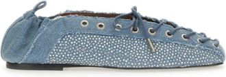 Ganni Ballerinas - Dames - Ballerinas - Blauw - 37 EU - Katoen - Schoenen