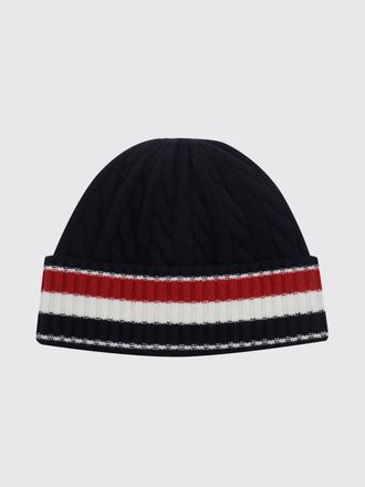 Thom Browne Striped Virgin Wool Beanie with Cuff and Logo Flag
