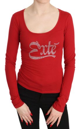 Exte Exte Crystal Embellished Long Sleeve Top Womens Blouse