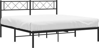 vidaXL Estructura Cama Sin Colch&oacute;n Con Cabecero Metal Negro 150x200 Cm Vidaxl