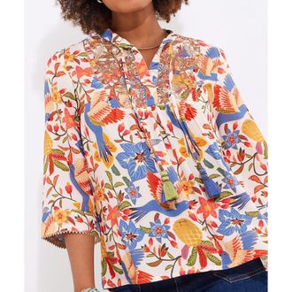 Joe Browns Boho Embroidered Blouse in Peach Abstract Floral at Nordstrom, Size 16
