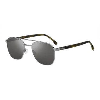 HUGO BOSS BOSS 1723/S 0XYG T4 Ruthenium/Green Horn/Silver Mirror