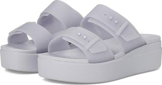 Crocs Brooklyn Buckle Low Wedge Womens Shoes Purple Moon : 10 M