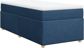 vidaXL Cama Box Spring Con Colch&oacute;n Tela Azul 90x200 Cm Vidaxl