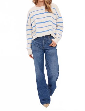 Gentle Fawn Stripe Crewneck Sweater In Blue
