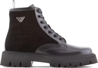 Emporio Armani Mens Boots in Black Leather - Size UK 10