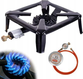OEM Estufa De Hierro Fundido Con Quemador De Gas, 40x40cm, 8kw, Con Kit Reductor De Manguera