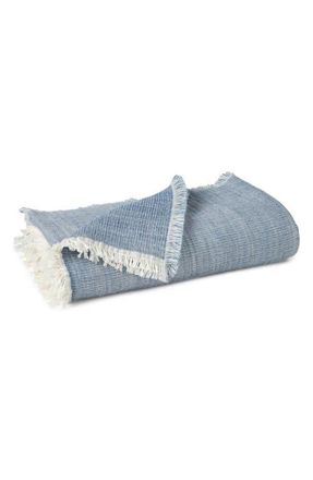 Coyuchi Willow Organic Wool & Cotton Throw Blanket in Frost Blue at Nordstrom
