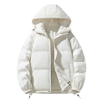 Generic DUHENWU Quilted Jacket For Women UK Hooded Puffer Down Coat Short Winter Jacket Lightweight Waterproof Jackets with Fur Hood Plus Size Trench Coat Lon