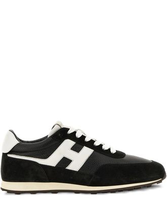 Hogan Black Low-Top White Accent Logo Sneakers