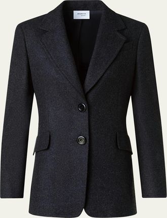 Akris Heavy Wool Single-Breasted Boyfriend Jacket