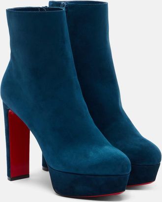 Christian Louboutin Loo Booty 130 suede platform ankle boots