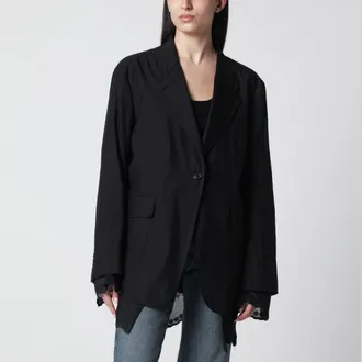 Our Legacy Blazer reversibile Drip in Techflax nero fuliggine