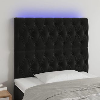 vidaXL Cabecero Con Luces Led Terciopelo Negro 90x7x118/128 Cm Vidaxl