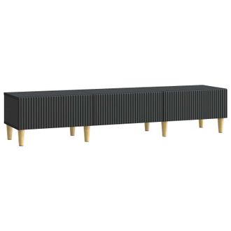 vidaXL Mueble De Tv Negro 147 X 34,5 X 30 Cm Madera De Ingenier&iacute;a Vidaxl