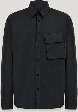 Belstaff Scale Shirt Mens Garment Dye Cotton Black Size 2XL