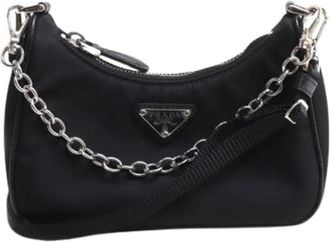 Prada Pre-owned Vintage Mini Schoudertas - Dames - Vintage Mini Tas - Zwart - ONE Size - Nylon - Vintage
