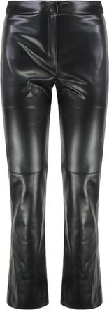 Max Mara Sublime Slim Broeken - Dames - Wijde Broeken - Zwart - L - Leer - Broeken