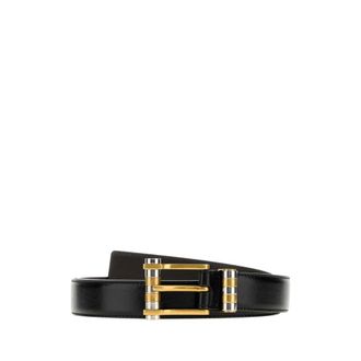 Versace Accessoires, Heren, Zwart, 110 CM, Leer, Riem H.30 Kalfsleer