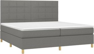 vidaXL Vidaxl - Cama Box Spring Colch&oacute;n Y Luces Led Tela Gris Claro 200x200 Cm