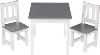 Woltu Tavolo Da Gioco + 2 Sedie Per Bambini Set Tavolino Da Pittura In Legno - Woltu