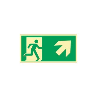 OEM Fp - Se&ntilde;al De Evacuaci&oacute;n Din En Iso 7010 L297xw148mm V&iacute;a De Evacuaci&oacute;n Derecha Hacia Arriba Ku