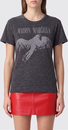 Maison Margiela T-shirt in cotone slim fit con stampa grafica frontale a contrasto