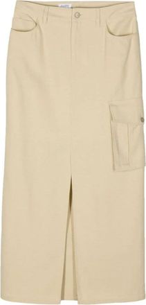 Filippa K Crepe Cargo Rok - Dames - Midirokken - Beige - M - Rokken