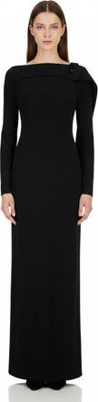 Courr&egrave;ges Black Solid Maxi Dress