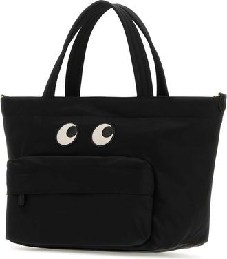 Anya Hindmarch Womens Top Handle Bag Black Fabric Econyl