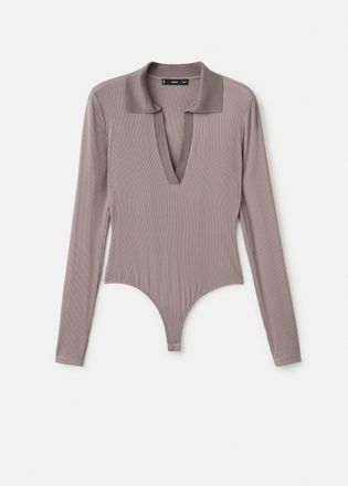 Mango Body collo a V marrone chiaro/pastello - Donna - S - MANGO