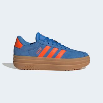 adidas Plateausneaker ADIDAS SPORTSWEAR VL COURT BOLD, Damen, Gr. 38,5, bunt (ray blau, impact orange, gum 3), Leder, Synthetik, Schuhe Plateausneaker, inspi
