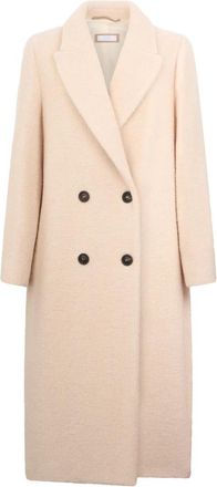 PESERICO Lange Trenchcoat - Dames - Mantel - Beige - 3XL - Wol - Jassen