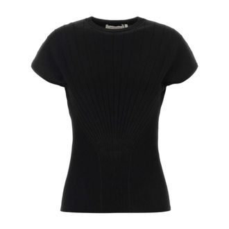 Sportmax Sportmax, T-Shirts, female, Black, Size: XL Samba Rib-knit Sweater