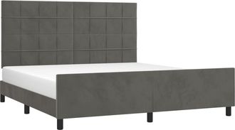 vidaXL Vidaxl - Estructura De Cama Sin Colch&oacute;n Terciopelo Gris Oscuro 160x200cm