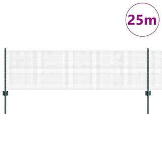 Berkfield Home Full Welded Wire Fence with 11 U Posts Green 0.6x25 m Steel
