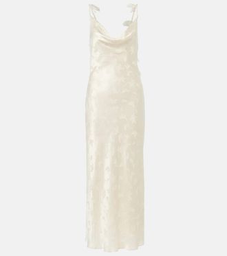 Rotate Bridal silk satin jacquard midi dress
