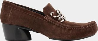 Loewe Oval Double L Suede Loafers