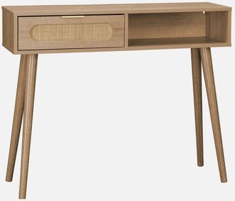 Sweeek Sweeek - Consolle scandinava in canna e legno, 100cm