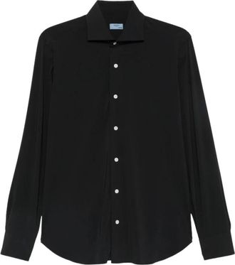 Barba Spread Collar Shirt - Heren - Zakelijke Overhemden - Zwart - 2XL - Overhemden