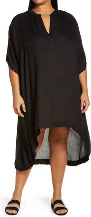 Elan High-Low Cover-Up Dress in Black at Nordstrom, Size 2X