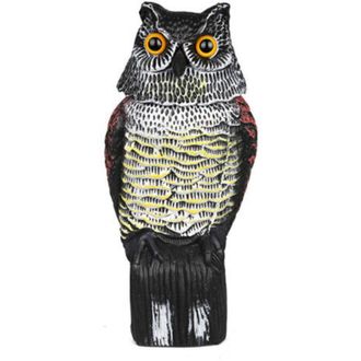 OEM Espantap&aacute;jaros Con Forma De B&uacute;ho Para Jard&iacute;n Y Exteriores: Ahuyenta Palomas Y P&aacute;jaros, Funciona Sin Pilas, Gira La Cabeza Con El Viento. Crezuo-crezuo