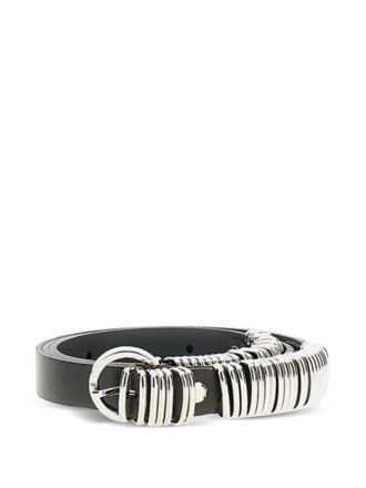 Federica Tosi Leren riem verfraaid met cirkels - Bruin