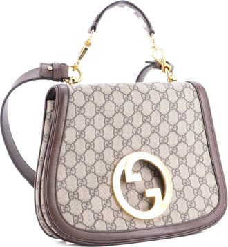 Gucci Blondie NM GG medium tas met handgreep en gecoat canvas - Bruin