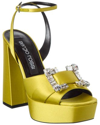 Sergio Rossi Prince 80 Satin Platform Sandal