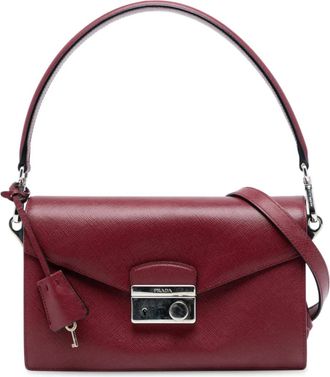 Prada Borsa a tracolla Sound media in pelle Saffiano 2010-2025 - Rosso