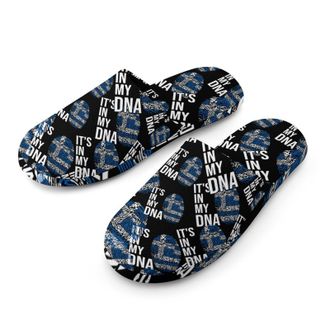 Generic Its In My DNA Greece Flag Mens Cozy Memory Foam Slippers Warm Cotton House Shoes Comfy Slipper for Indoor Outdoor
