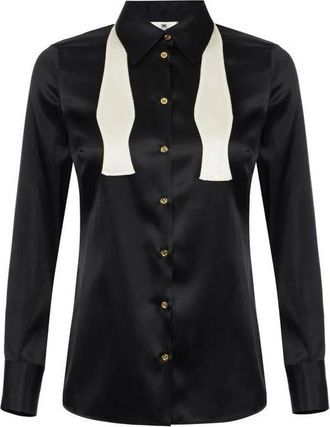 Elisabetta Franchi Dames, Blouses & Shirts, Zwart, Maat: XS Zijde
