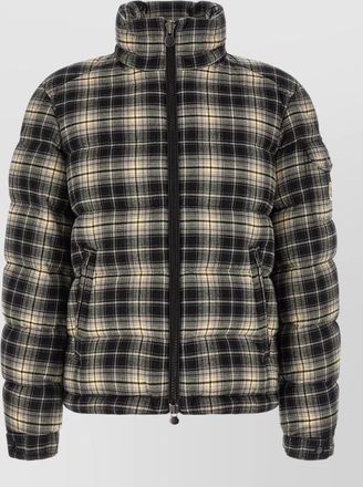Moncler down hooded checked puffer jacket
